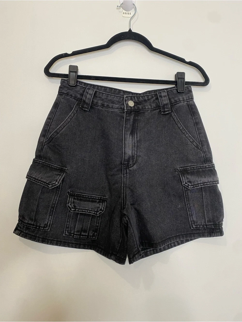SHEIN Black Denim Cargo Shorts